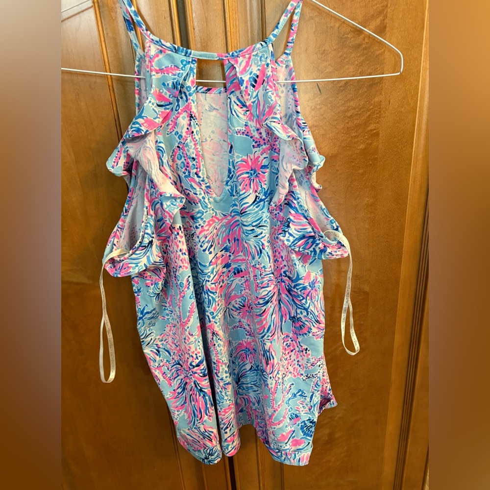 Lilly Pulitzer Pink and Blue Floral Top